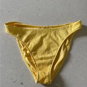 NEW Abercrombie & Fitch women’s yellow ribbed swim Bikini Bottoms size XL